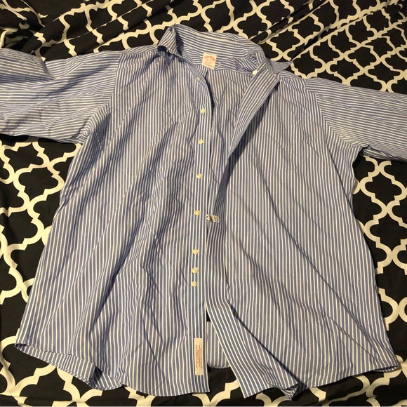 Brooks Brothers Shirt Size 16 1/2 - 4/5 Blue Striped Button Down Long Sleeve - Picture 5 of 5